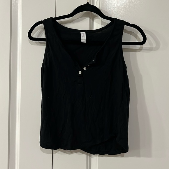 Lightly worn black half button down tank stars above XS size - Picture 1 of 5